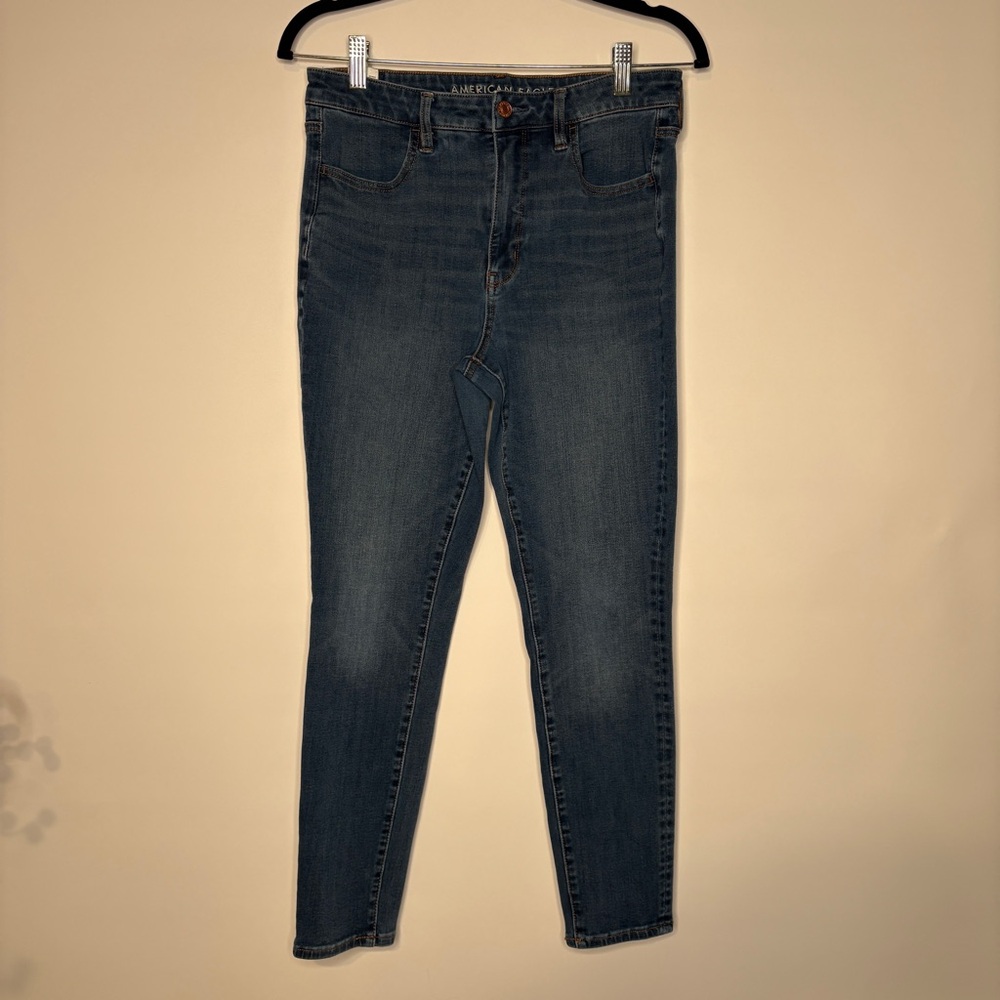 American Eagle Super High Rise Jeggings Dark Wash Jeans Size 10